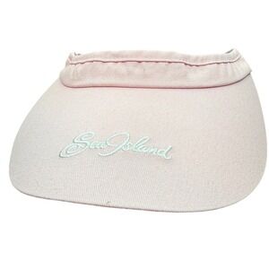 Sea Island Pink Visor Hat Embroidered Logo Adjustable Tennis Golf Women